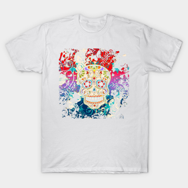 Mexican Sugar Skull, Day of the Dead, Dia de los muertos T-Shirt-TOZ